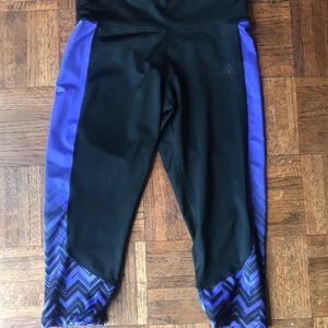Adidas climalite black and purple Capri pants